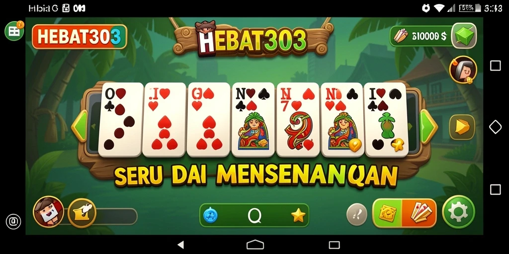 Tangkapan layar menunjukkan gameplay Domino HEBAT303 yang seru dan interaktif.