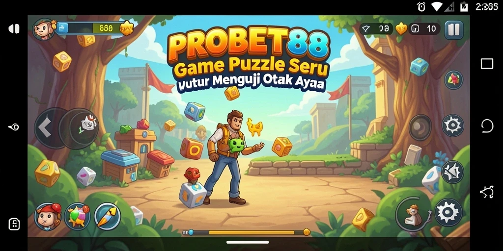 Tampilan gameplay menarik dari PROBET88 dengan berbagai puzzle menantang.