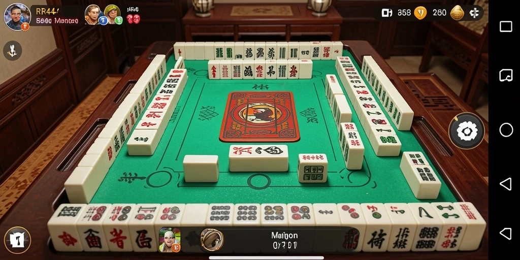 Screenshot RR44 menampilkan gameplay Mahjong yang mendebarkan dan menantang.