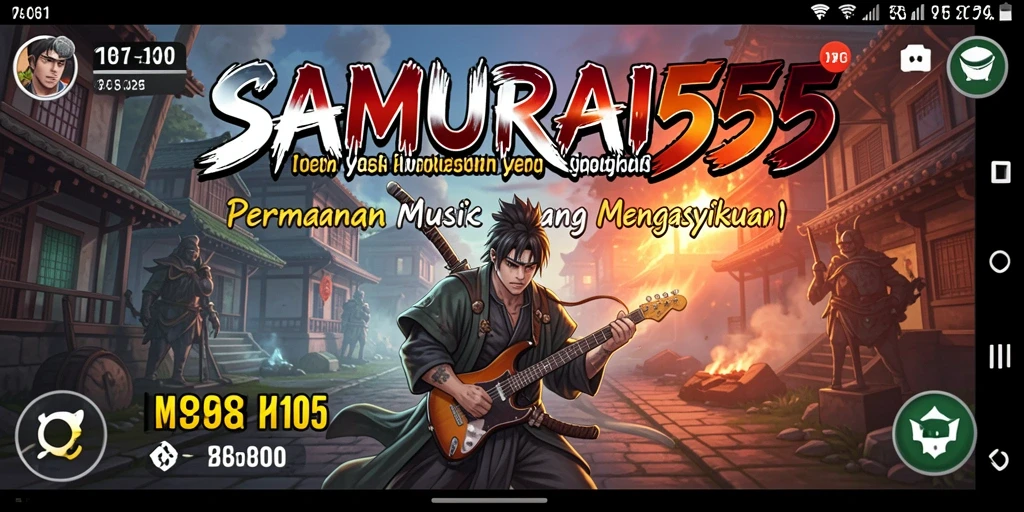 Tampilan screenshot utama SAMURAI555 yang menunjukkan gameplay musik yang menarik.