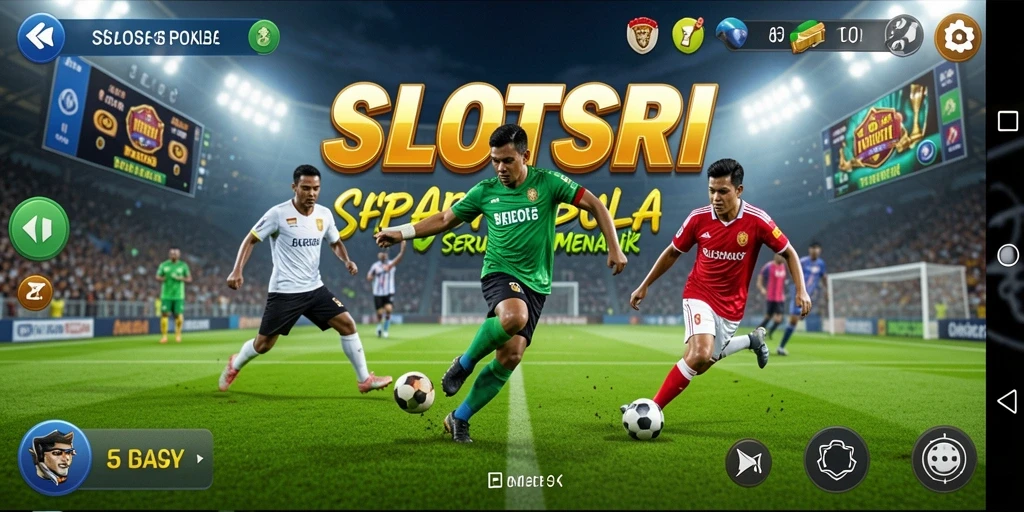 Tangkapan layar gameplay seru SLOTSRI dengan aksi sepak bola yang mendebarkan.