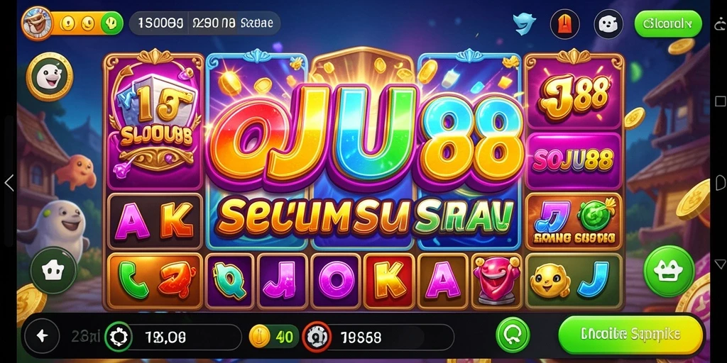 Tampilan gameplay menarik slot SOJU88 yang penuh warna.