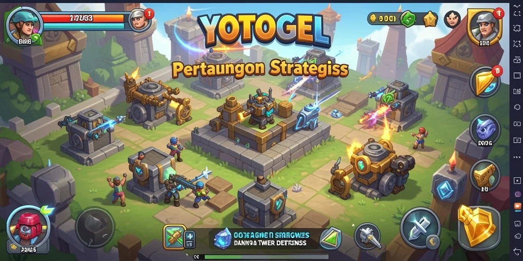 Tangkapan layar YOTOGEL menampilkan momen seru dalam gameplay Tower Defense.